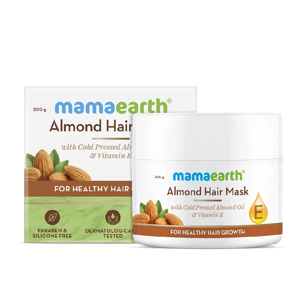 Mamaearth Almond Hair Mask with Cold Pressed Almond Oil & Vitamin E for Healthy Hair Growth, 200 g-8.webp